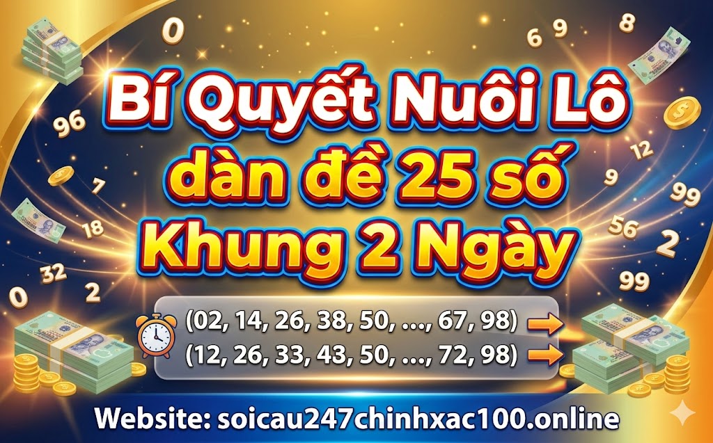 Bí Quyết Nuôi Lô dàn đề 25 số Khung 2 Ngày